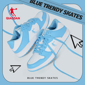 休闲运动鞋 乔丹板鞋 新款 低帮潮流百搭男鞋 男北卡蓝滑板鞋 2025夏季