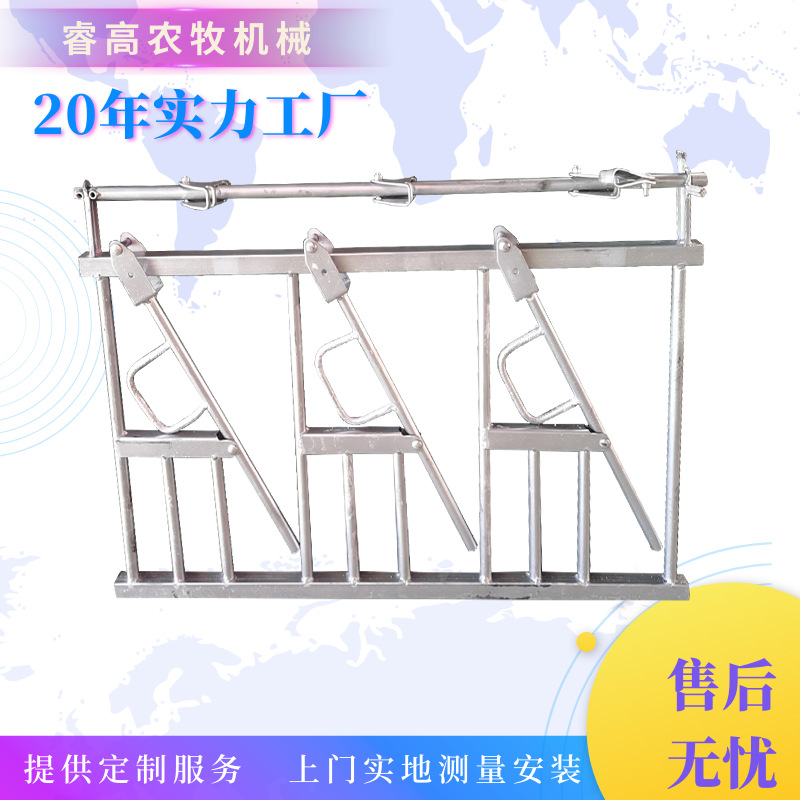 养殖设备cattle headlock奶牛3米4位6米8位热镀锌单开固定牛颈夹