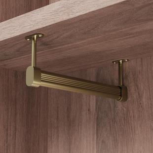 u型挂衣杆浅衣柜顶装 衣通纵向竖向挂杆橱柜内薄柜衣架L吊杆阳台柜