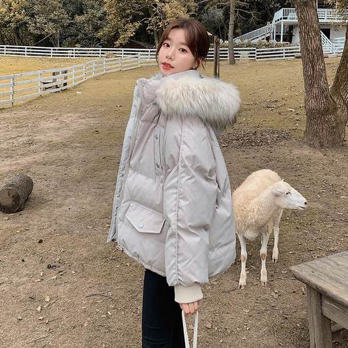 羽绒棉服女冬季大码派克服外套女2025年新款面包服胖MM设计感棉袄