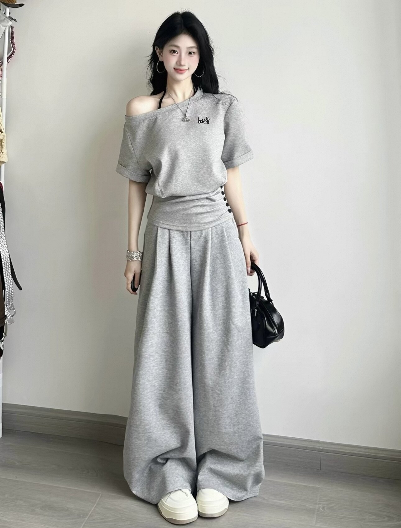 韩系运动服套装女夏季宽松韩版时尚高级感短袖长裤休闲两件套