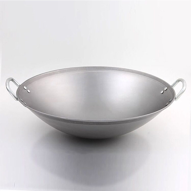 库五本商用电磁炉专用炒锅加厚凹面电磁灶小炒炉单双耳不锈钢铁厂