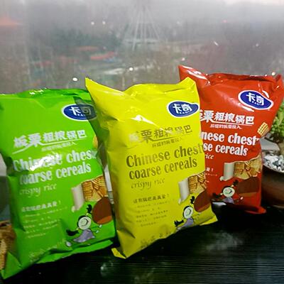 卡奇板栗粗粮锅巴网红零食麻辣咸蛋黄多口味休闲食品一整箱