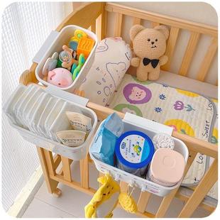 婴儿床挂收纳床边挂篮床头置物架宝宝尿不湿挂袋围栏尿布台收纳盒