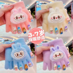 布布儿童手套冬季 加厚男女童卡通可爱宝宝防寒保暖五指手套 新款