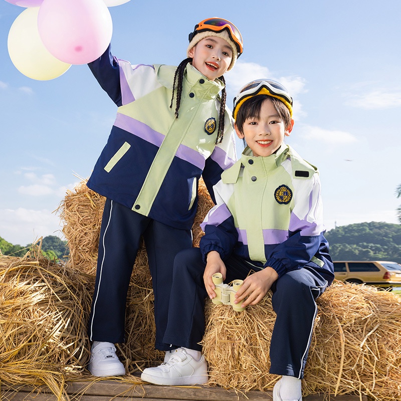 幼儿园防水园服秋冬套装儿童户外班服源头工厂中小学生冲锋衣校服