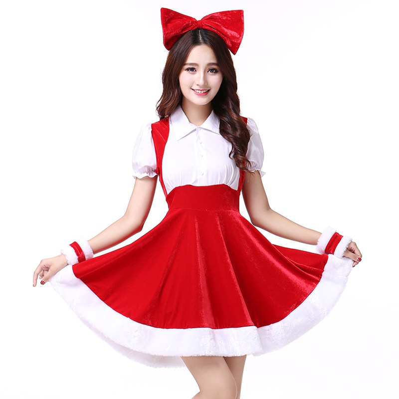 新款欧美圣诞节服装圣诞装服服舞台装圣诞制服ds派对角色扮演$x95