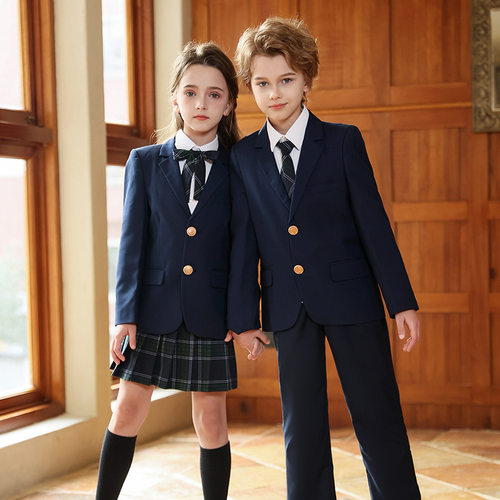小学生校服春秋幼儿园园服中学生班服英伦学院风西装套装演出服