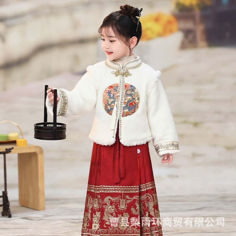 女童拜年服汉服冬款加绒加厚中国风儿童襦裙套装喜庆新年装拜年服,童装/婴儿装/亲子装,汉服,淘宝优惠券,粉丝福利购,淘宝优惠卷