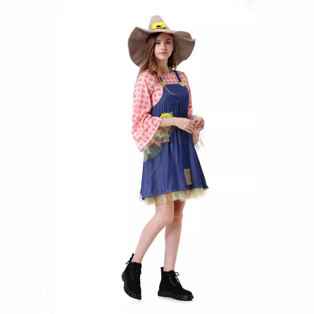 万圣节稻草人女巫裙成人小丑cos服装圣诞舞台话剧演出田园女仆服