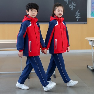 冬季中小学生冲锋衣校服外套长袖套装男女高中大学生班服团体棉服