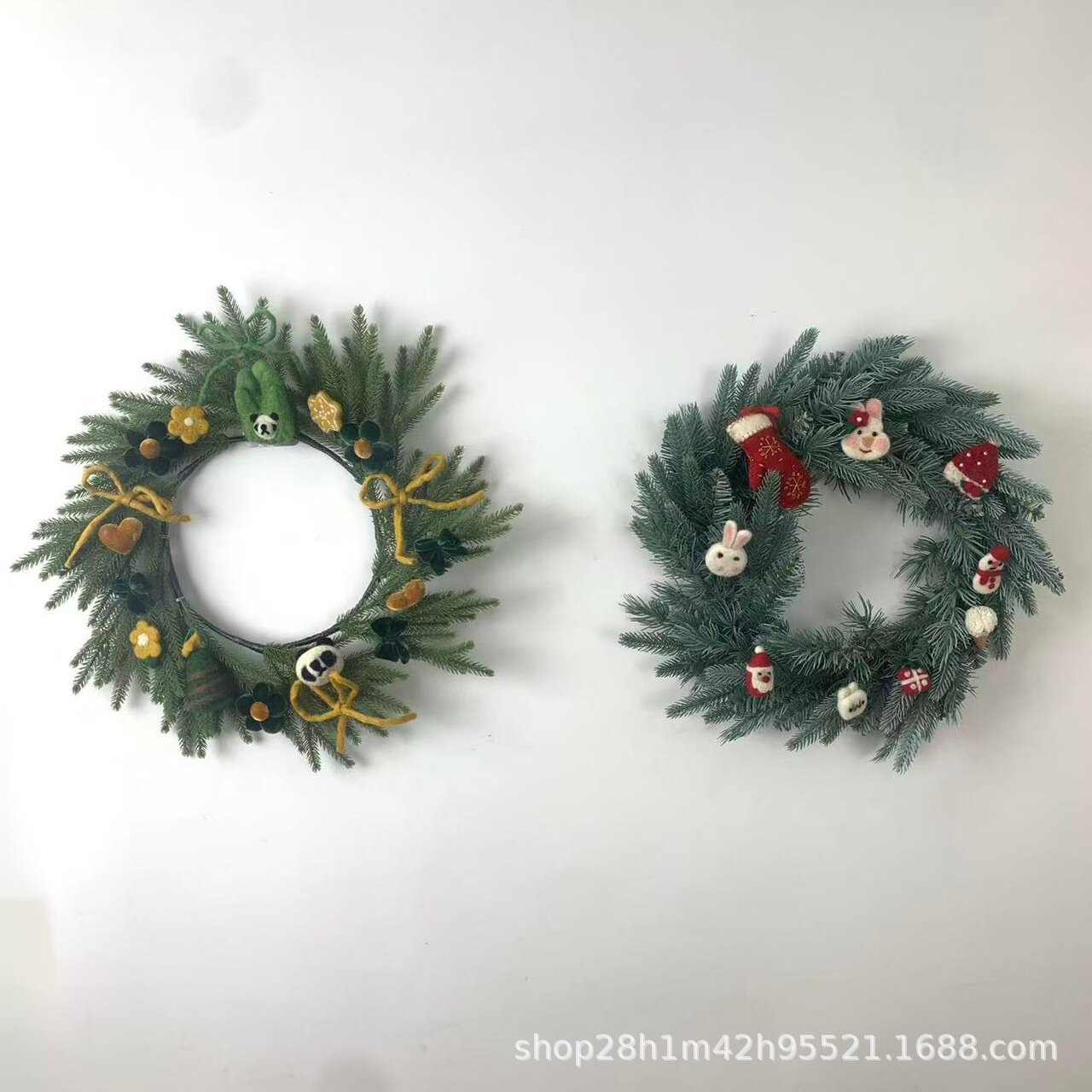 peacetime圣诞节装饰花环节日酒店商场橱窗挂饰花圈圣诞门饰墙饰