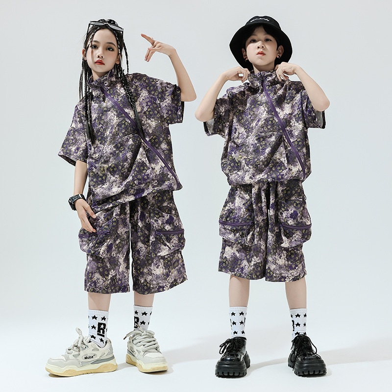 儿童街舞演出服hiphop洋气bboy童装架子鼓表演服男女童爵士舞服装