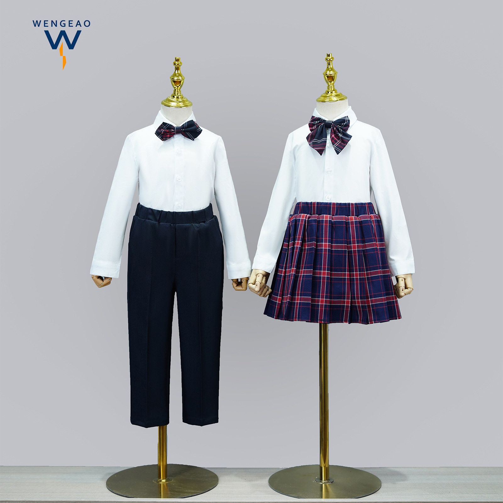 英伦风校服西装款幼儿园园服小学生班服jk格子裙套装长裤学院风