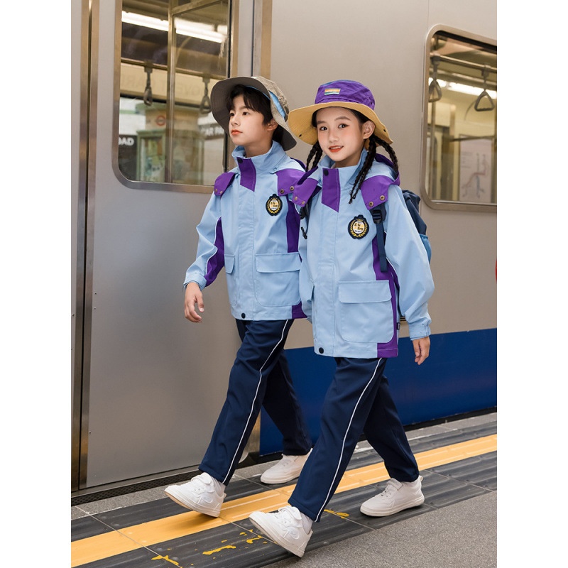 小学生校服儿童班服冲锋衣三件套可脱卸春秋装幼儿园园服冬季