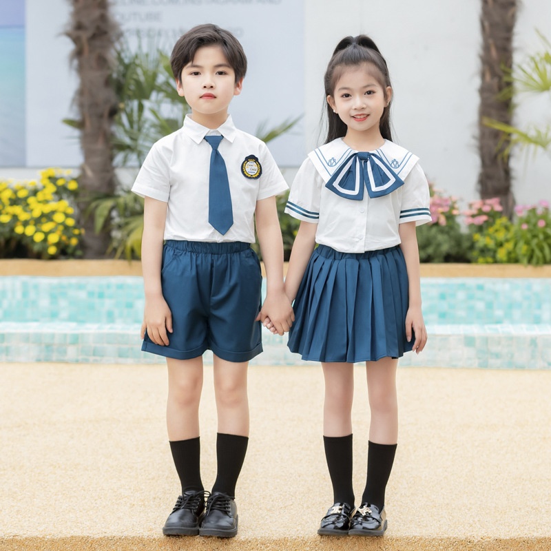 幼儿园园服夏季英伦套装小学生校服儿童班服运动服夏款短袖两件套