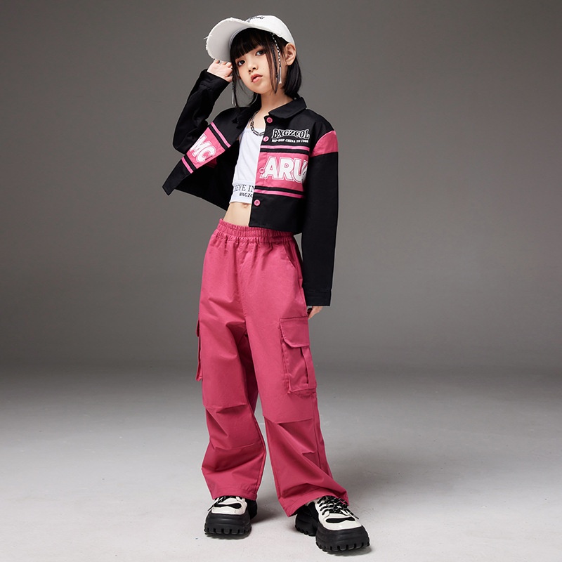 女童爵士舞服装儿童演出服jazz女孩模特走秀嘻哈表演练功服街舞