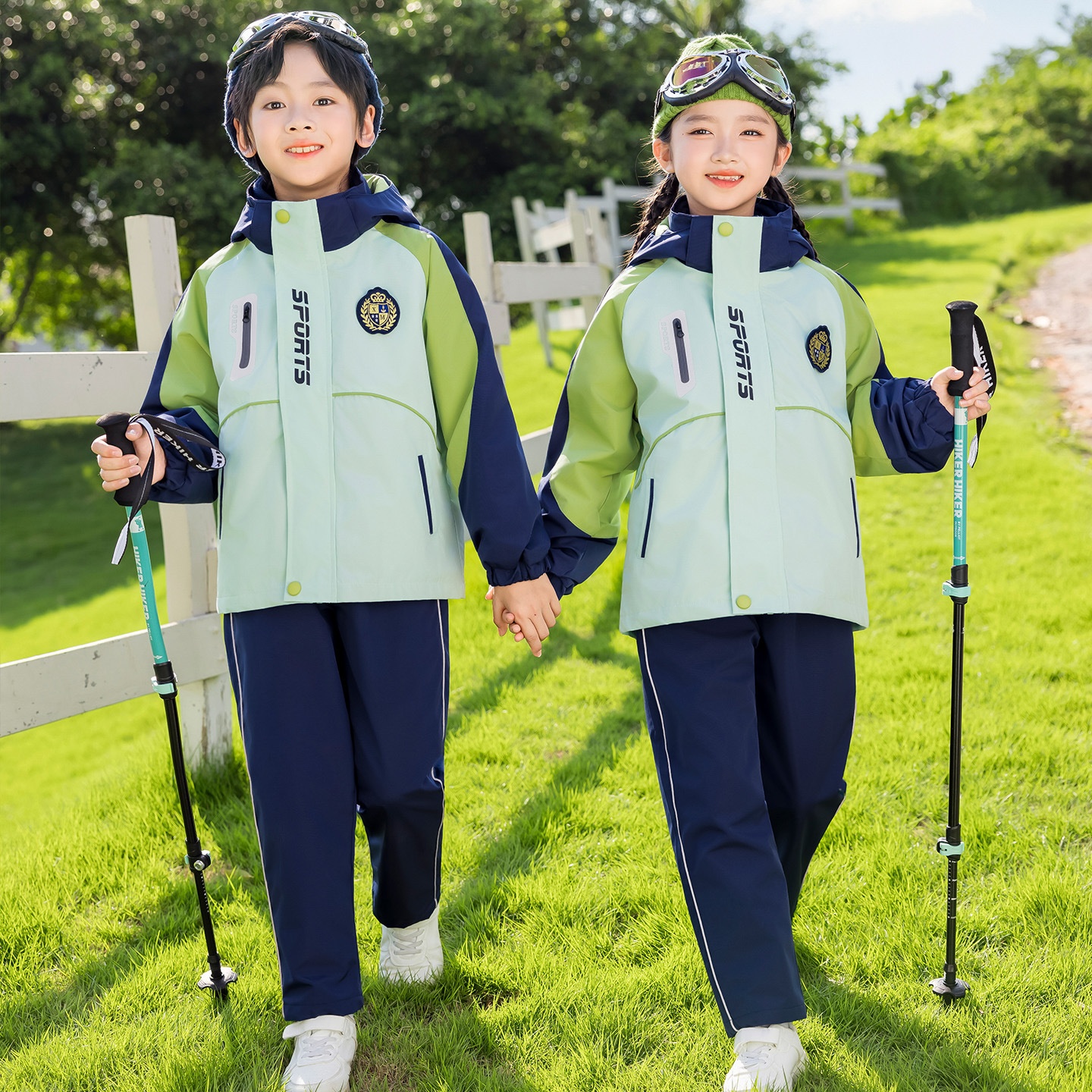儿童校服冲锋衣三件套秋冬季幼儿园园服春秋运动会小学生班服