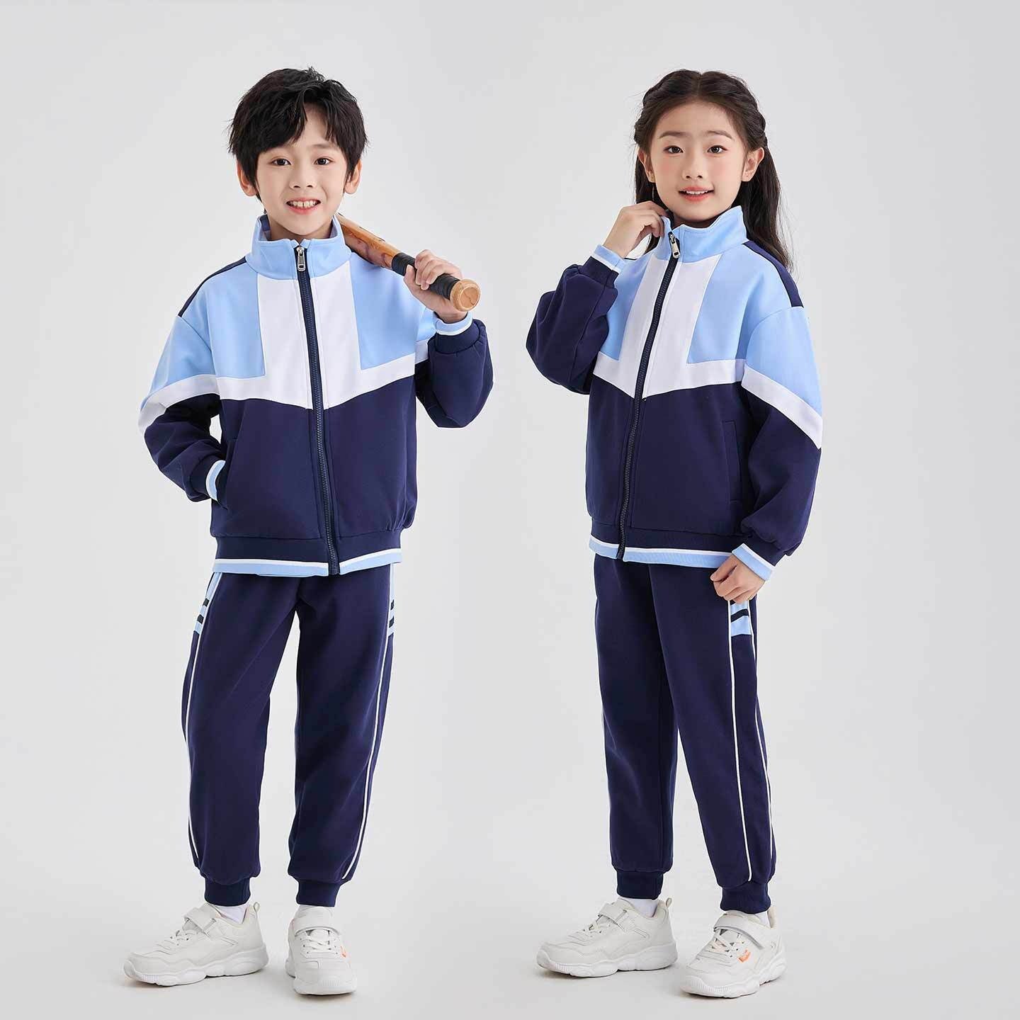 幼儿园园服春秋装三件套一年级班服蓝小学生校服儿童运动套装