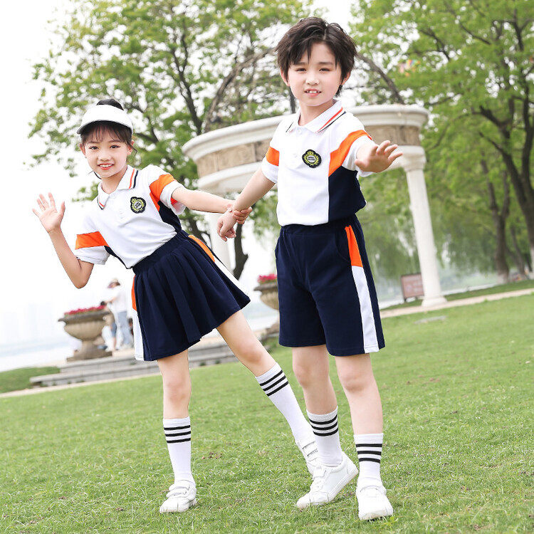 幼儿园园服短袖套装英伦风儿童六一儿童节中小学生校服男女生短裙