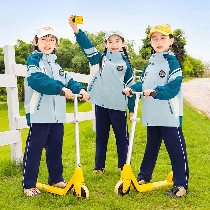 幼儿园园服小学生秋冬可拆卸冲锋衣校服儿童三合一班服防风