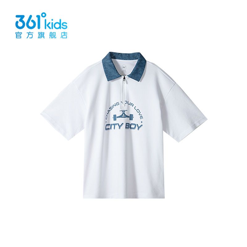 【商场同款】361度童装男童短袖POLO衫2025年秋季新款中大童短袖