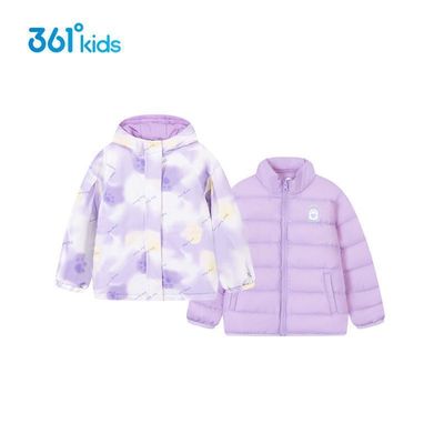 【商场同款】361童装女童羽绒服两件套2025冬季新款小童保暖上衣