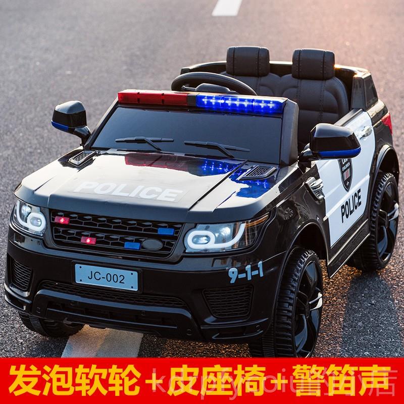 正品宝宝儿童电动车四轮警车带摇摆越遥控汽车男孩玩人具车野坐童