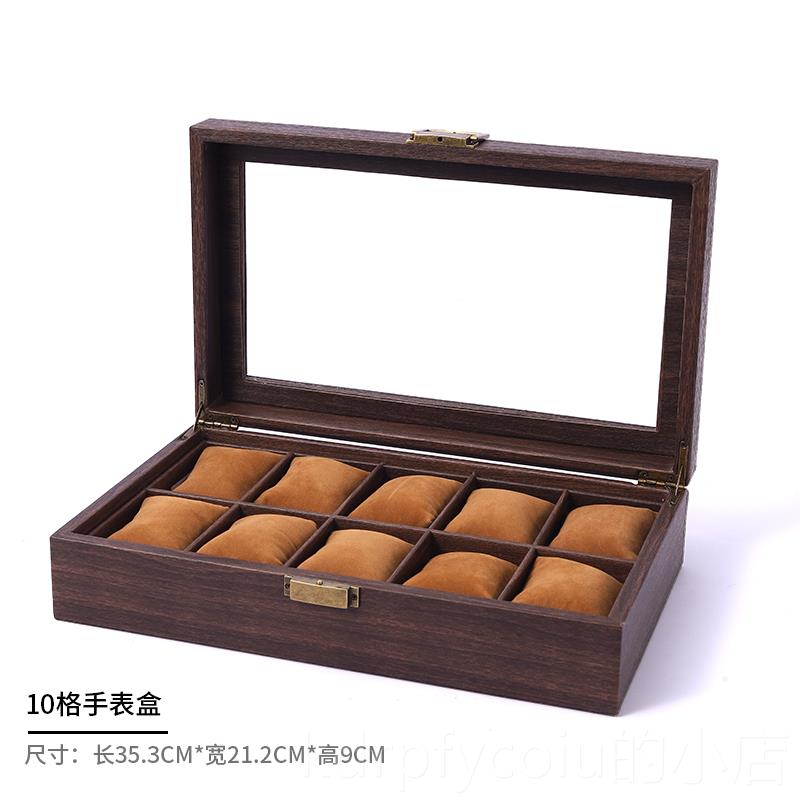 正品复古木纹皮表收纳手盒多只表盒高档表机械表首饰盒家子腕用大