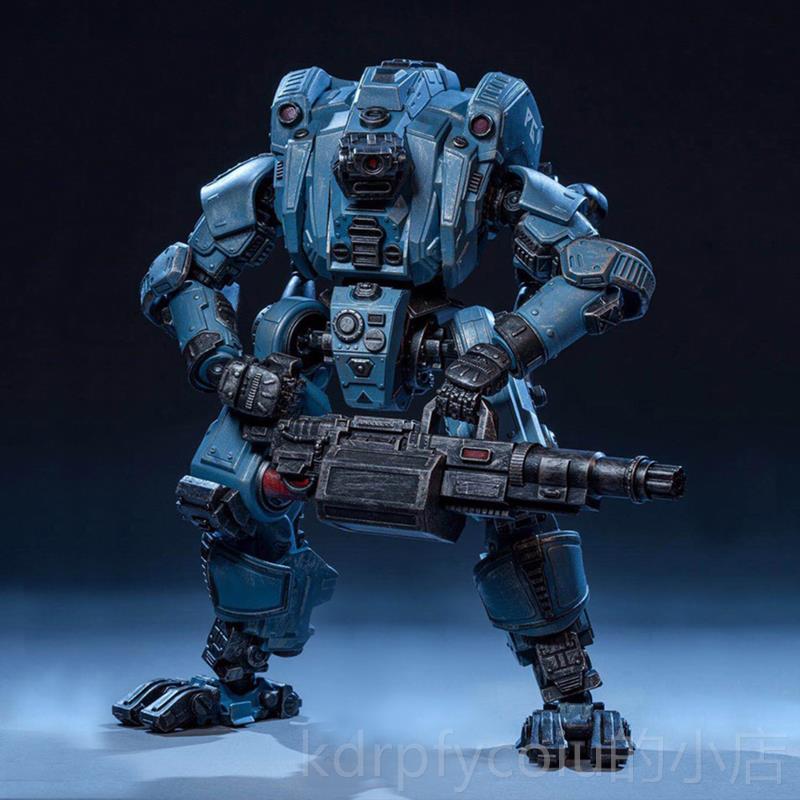 正品玩JOYTOY暗源白成色钢骨机甲兵人塑料模型手办可动变形具机品