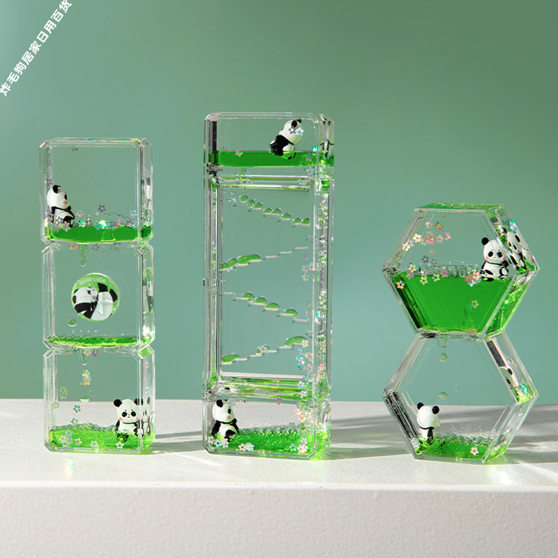 熊猫油滴情绪稳定治愈小摆件