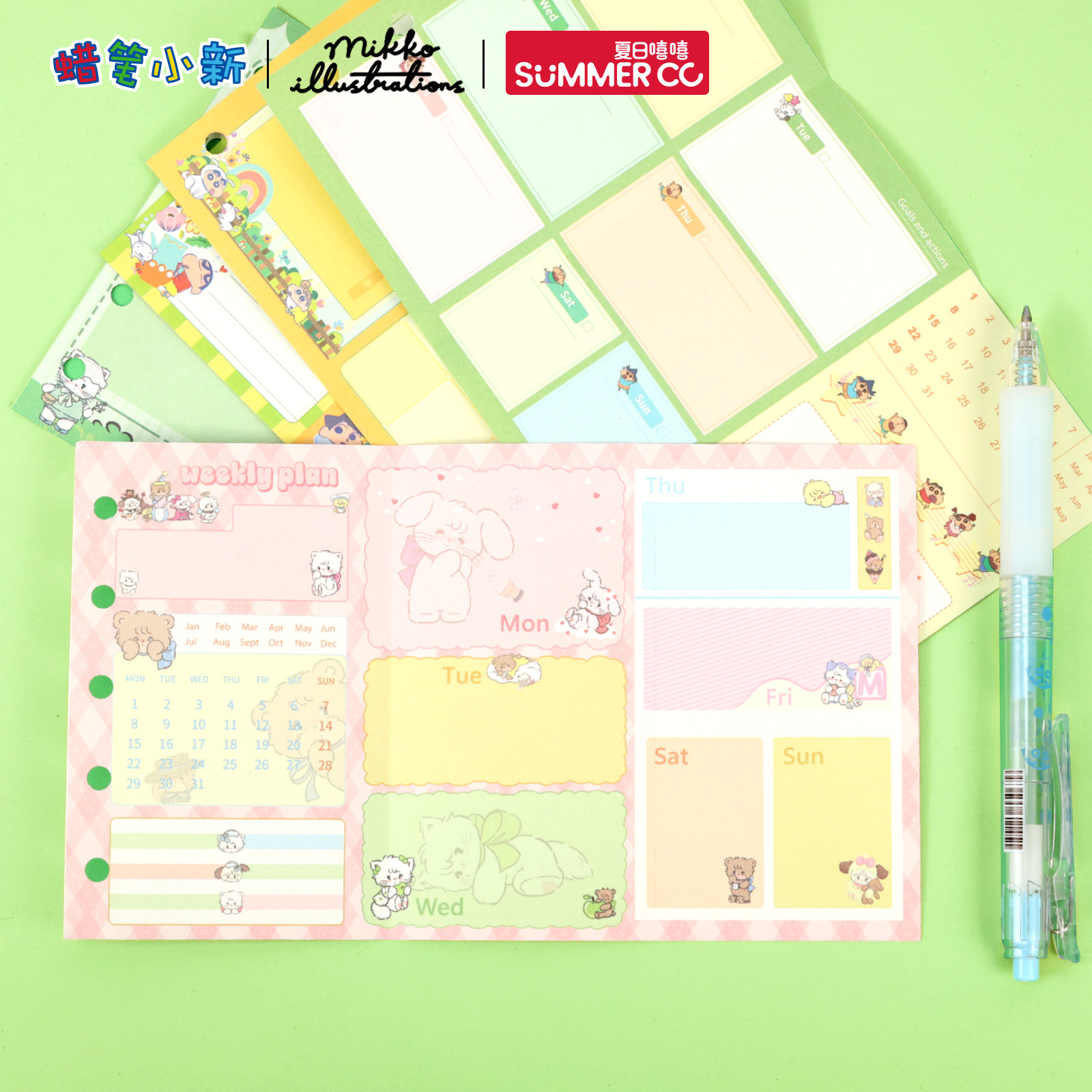 蜡笔小新原创M5三折页活页本替芯