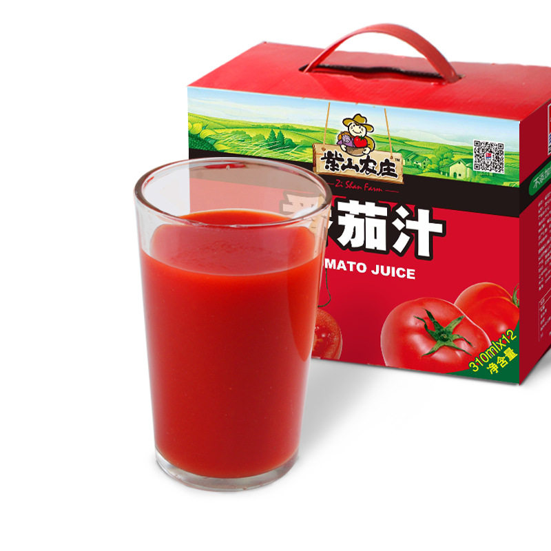紫山番茄汁310ml*12罐整箱浓缩果蔬汁西红柿汁饮料厦航饮品