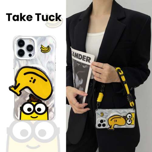 小黄人magsafe带挂绳手机壳情侣