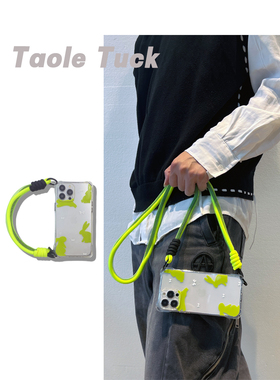 绿色可爱兔子适用苹果14promax手机壳iPhone13透明硅胶12mini新款11pro小众创意少女16promax全包防摔软壳