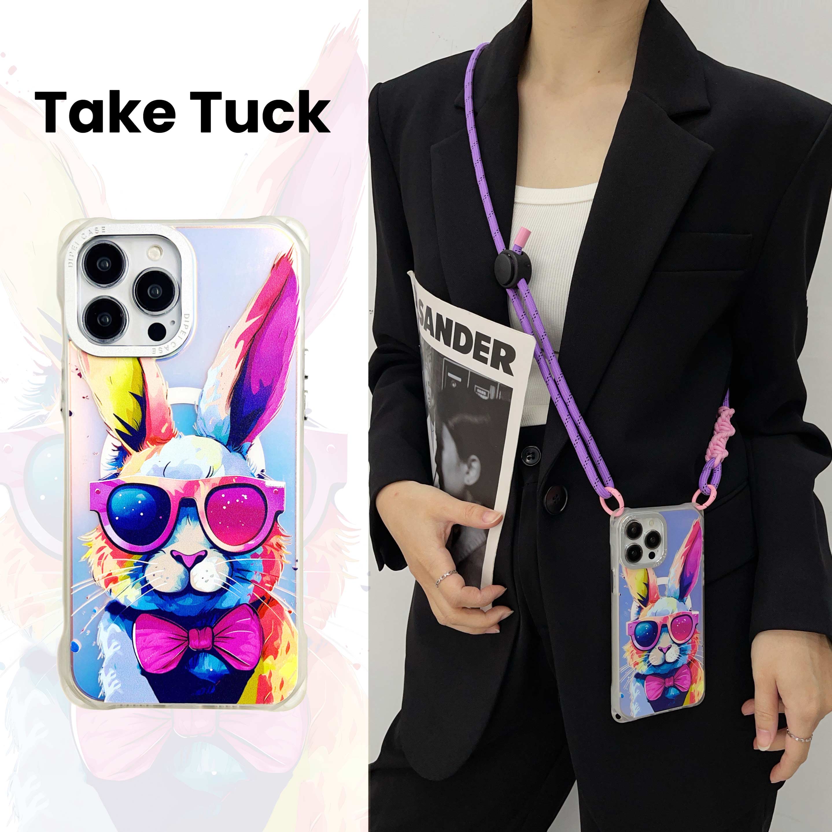 magsafe兔子快充挂绳手机壳苹果