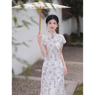 旗袍新改良年轻款 美式 仙女气质甜美温柔国风连衣裙年春夏