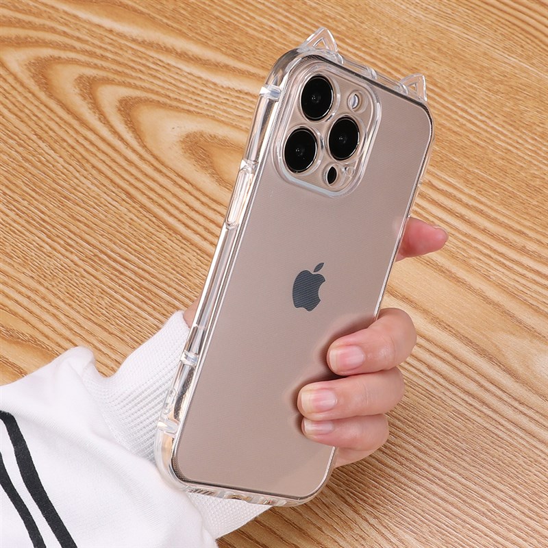 适用苹果16pro新款手机壳iPhone15可爱13气囊小蛮114promax透明耳