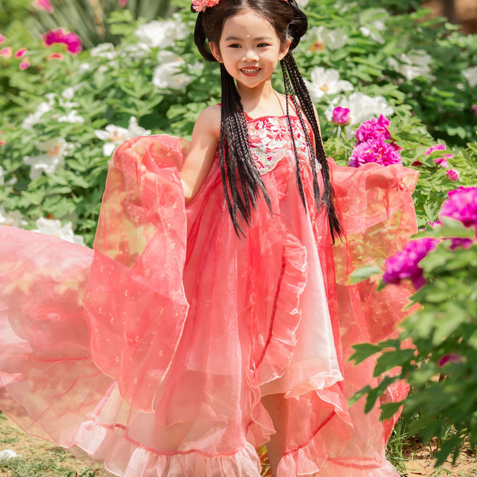 2025夏季新款女童吊带汉服