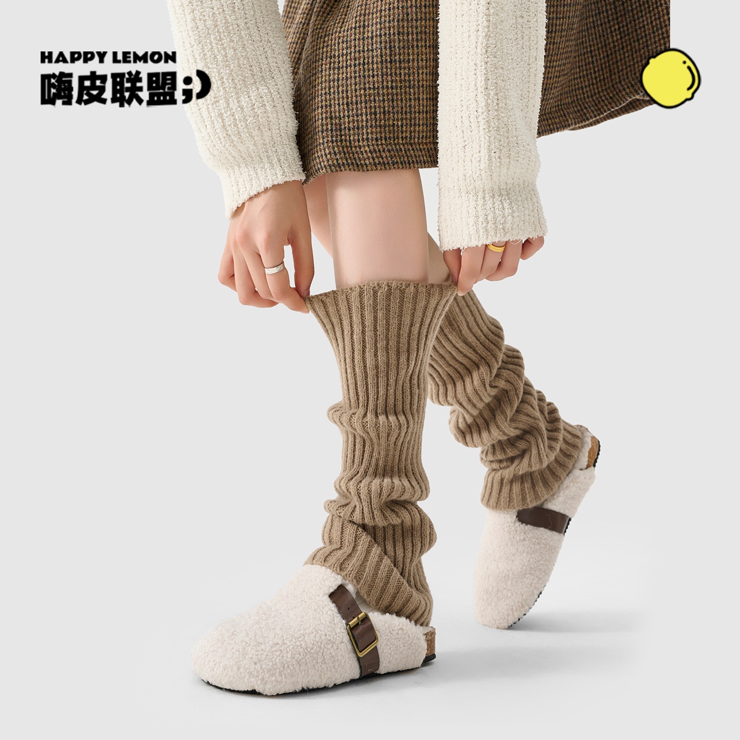 happylemon袜套百搭羊毛袜套女生
