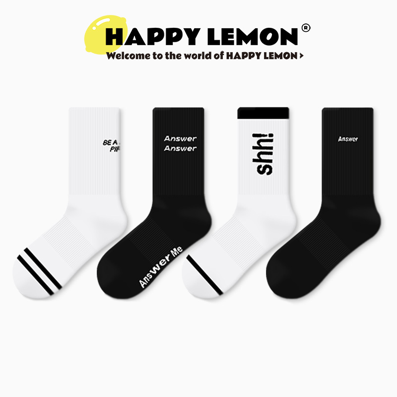 字母运动袜百搭中筒袜情侣可穿