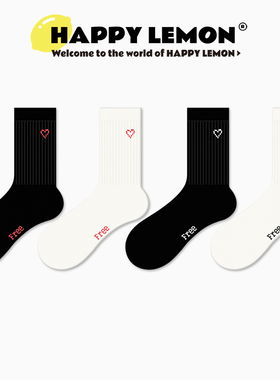 袜子女中筒袜夏季薄款2026新款爆款ins潮刺绣运动棉黑色长筒袜子