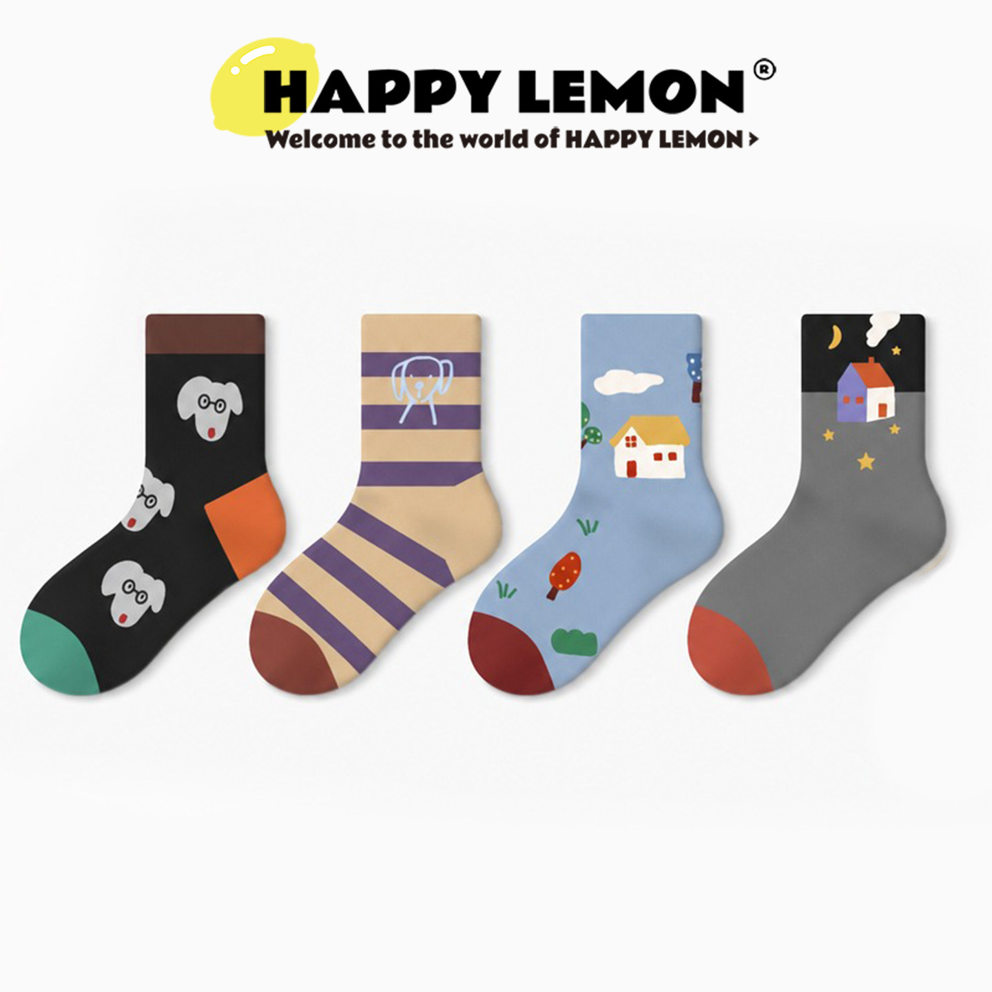 happylemon儿童秋季新品中筒袜子