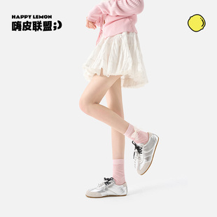 芭蕾风袜子女夏薄款 堆堆袜 中筒袜网眼夏季 白色蝴蝶结ins潮袜女款