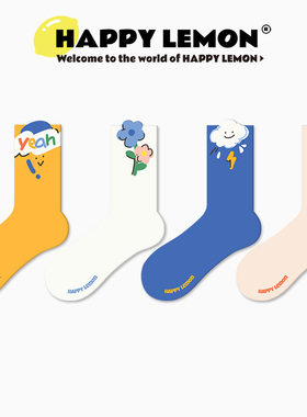 袜子女中筒袜夏季薄款ins潮袜外穿可爱卡通袜2026新款爆款棉袜子