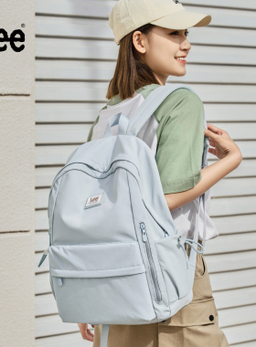 Lee双肩包女书包高中大学生电脑包户外通勤大容量旅行背包男轻便