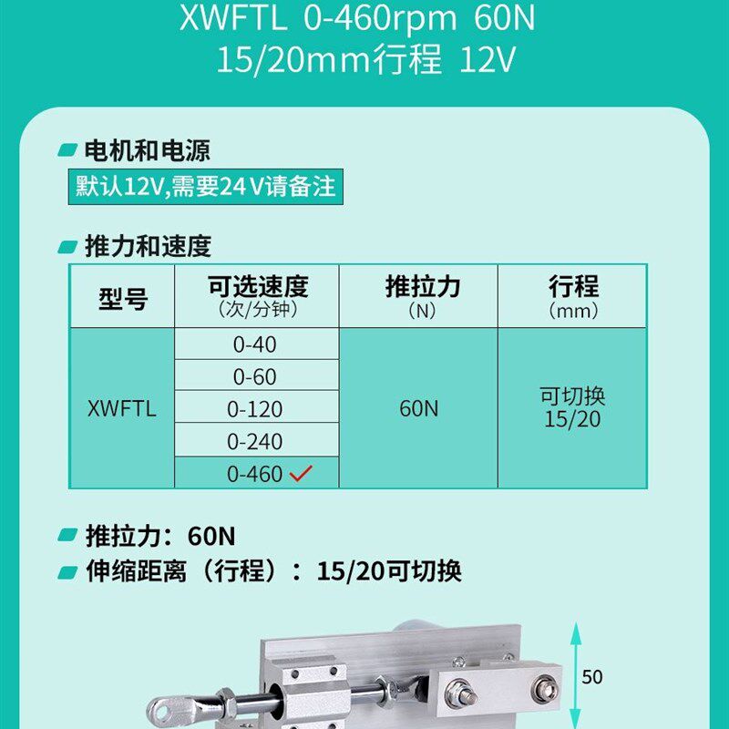 电动伸缩杆电动推杆小型自动往复电机直线可调速推拉升降连杆往返