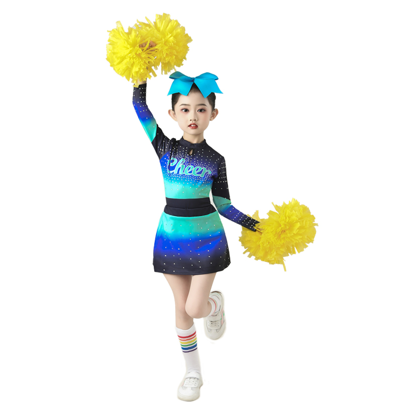 儿童竞技赛啦啦操花球比赛服装啦啦队演出服健美操服装套装舞蹈服