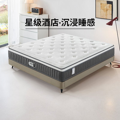 晚安床垫加厚乳胶5分区静音独立弹簧家用软垫蚕丝棉席梦思1.8米