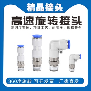 旋转接头KSL8-02水KSL6-01高速NRL8-03气管直角弯头气动快速360度